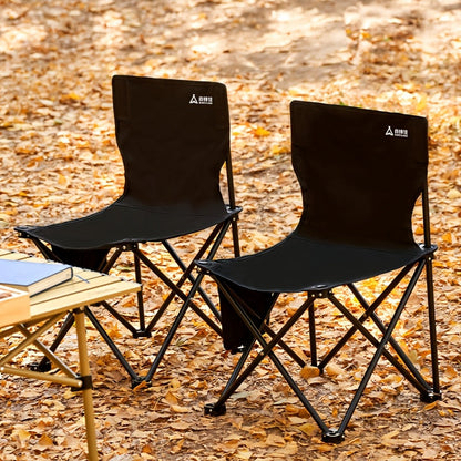Portable Folding Steel Camping Chair with Backrest