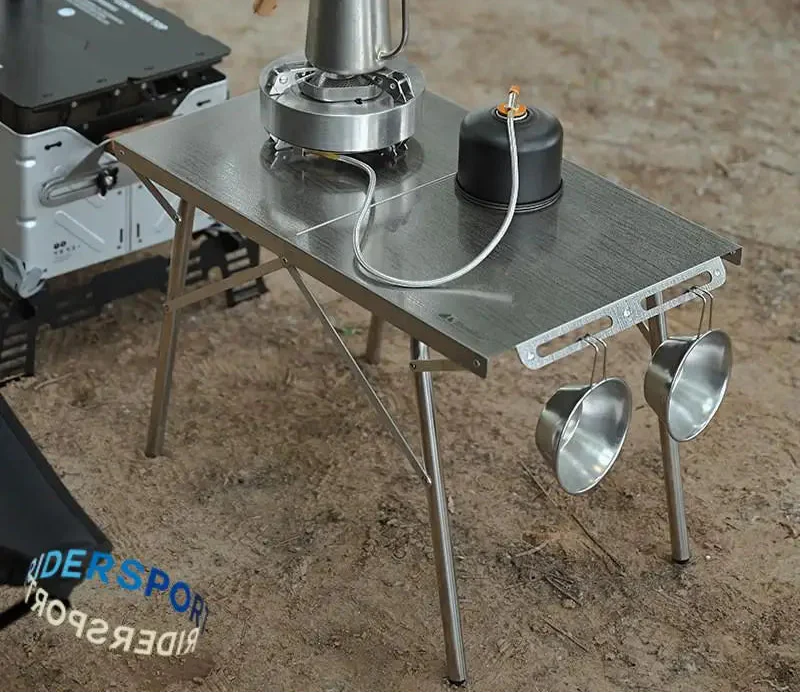 Stainless Steel Folding Camping Table Heat And Scratch Resistant Silver
