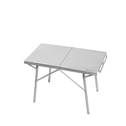 Stainless Steel Folding Camping Table Heat And Scratch Resistant Silver