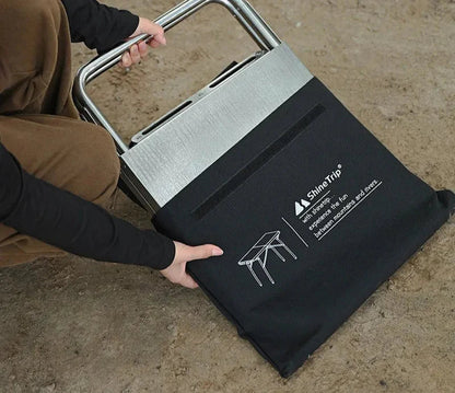 Stainless Steel Folding Camping Table Heat And Scratch Resistant Silver