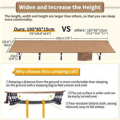 Camping Cot Folding Ultralight Outdoor Bed